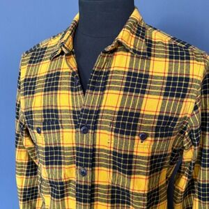 J.Crew Flannel Shirt | Size Small | Yellow Black Red Plaid Double Brushed Cotton